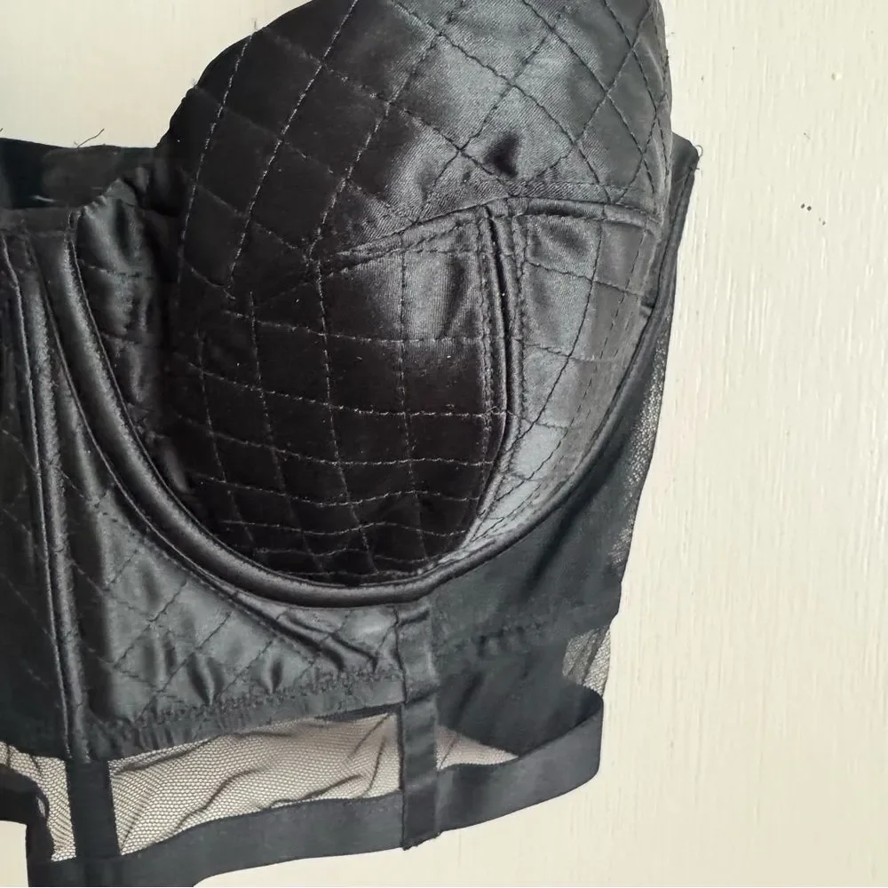 Victoria's Secret Black Quilted Bustier Bra